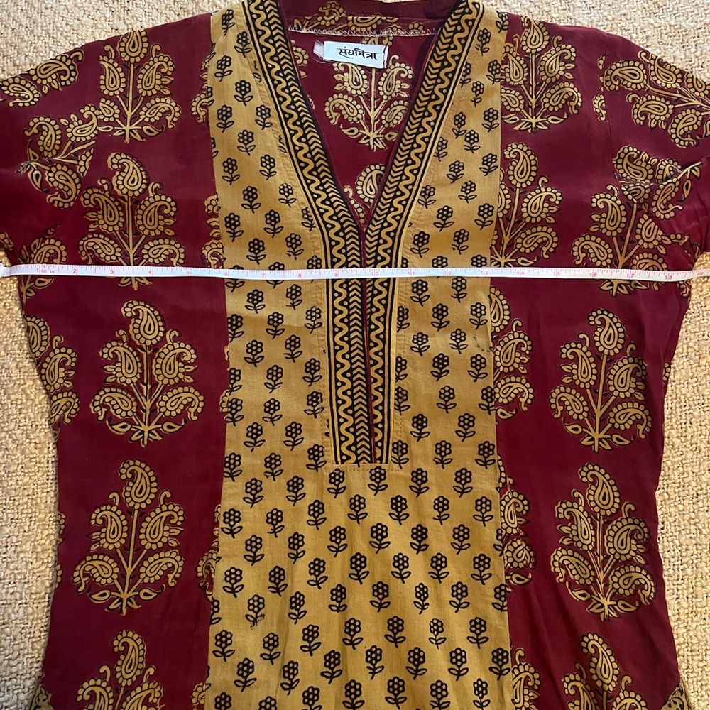 Beautiful handmade cotton block print tunic from India - Picture 4 of 5